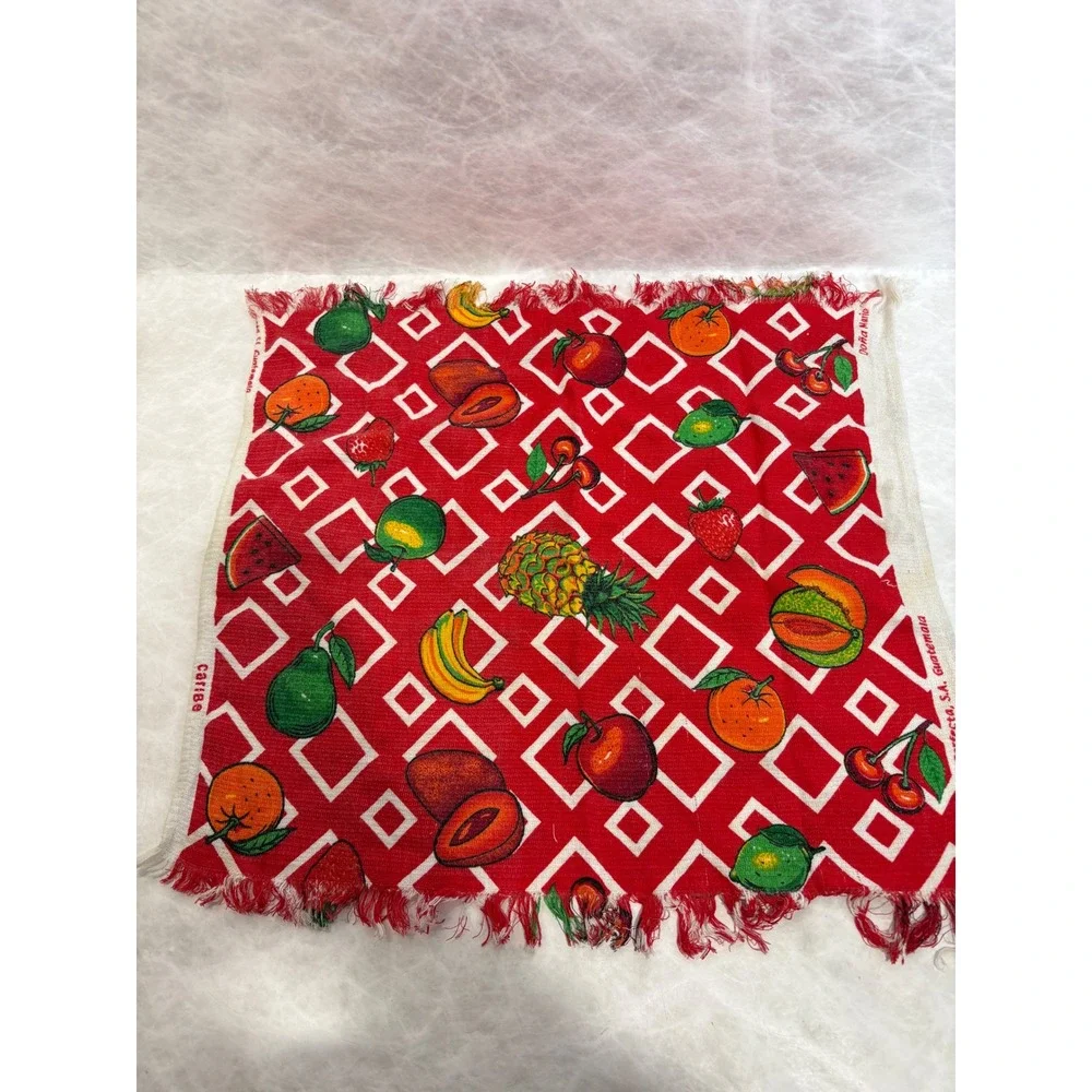 Vintage Kitchen Towel Lot of 4 Seahorse Dutch Fruit Embroidered Cotton Linen